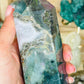 Ocean jasper with moss agate tower