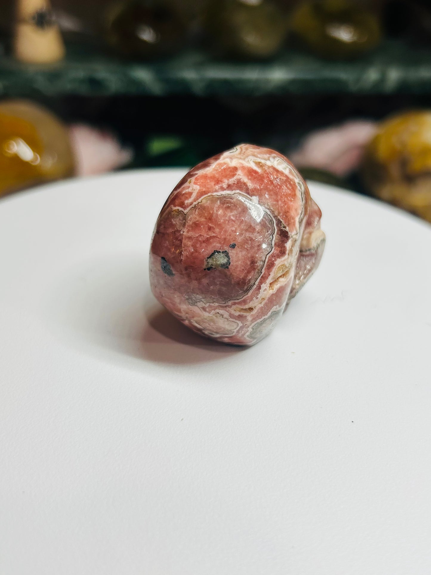 Rhodochrosite skull