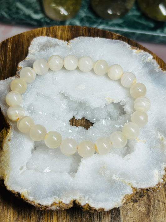 Orange calcite bracelet