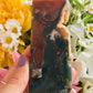 Red moss agate druzy tower