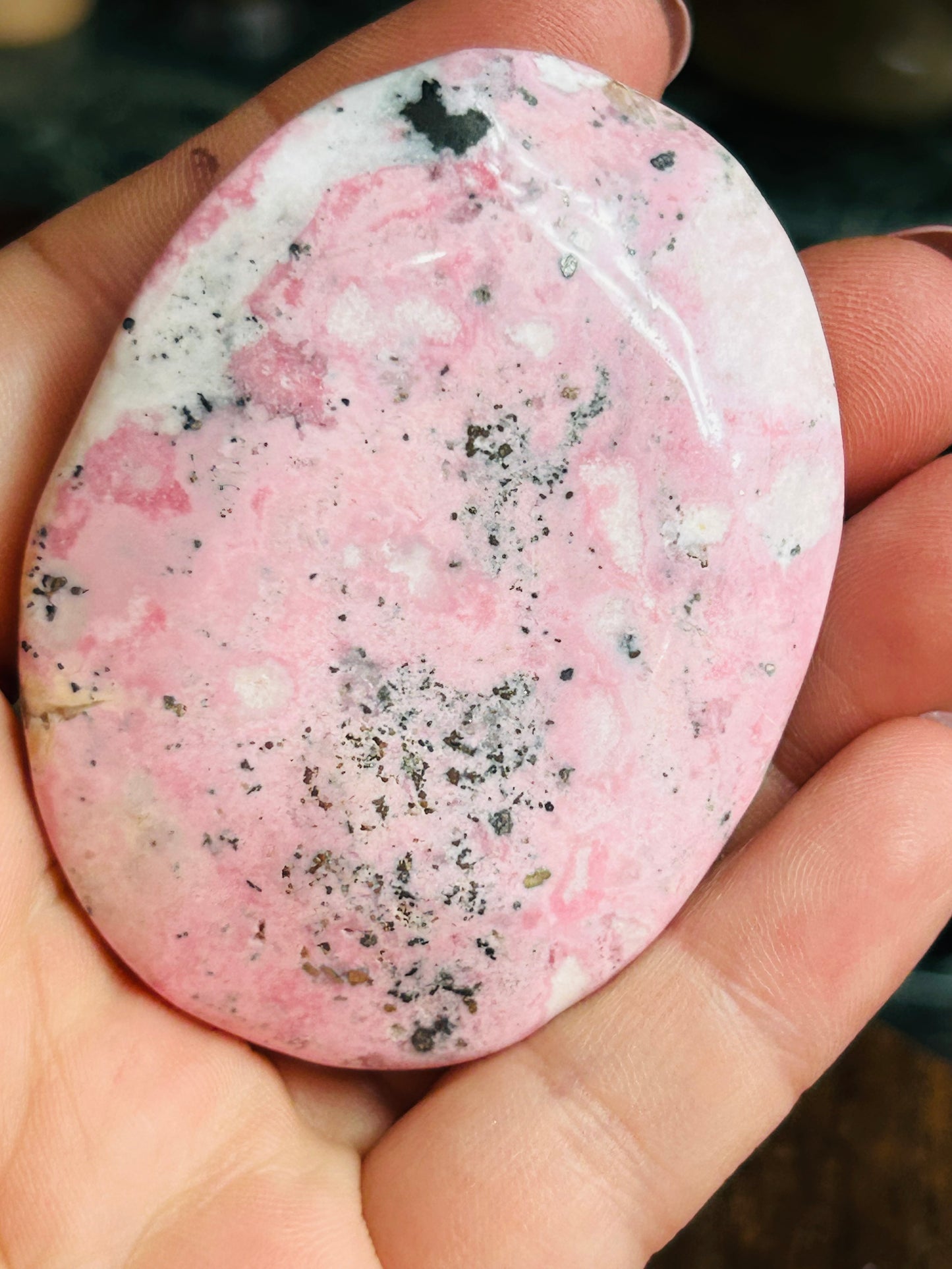 Peruvian Rhodonite palmstone