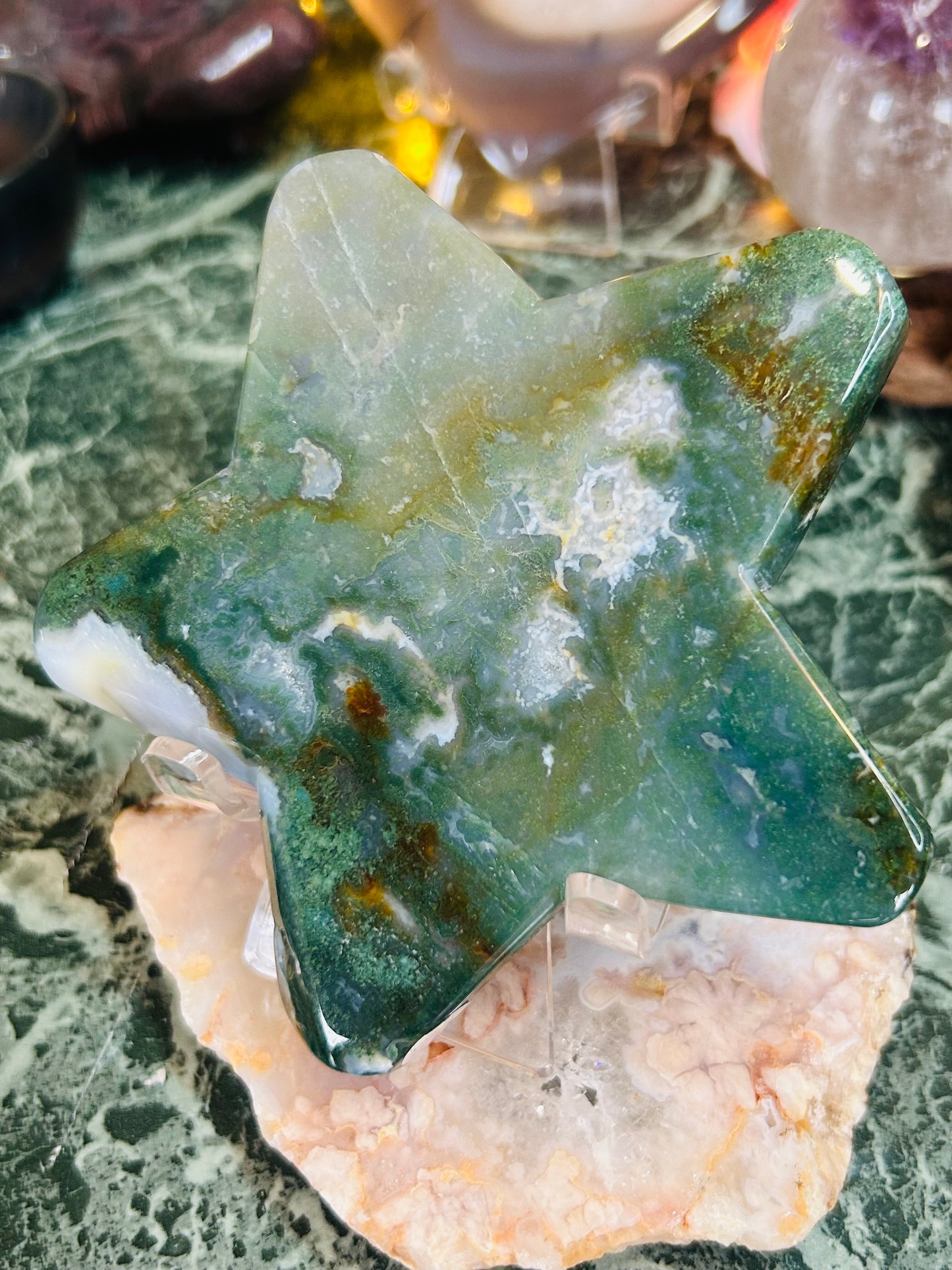 Moss agate star