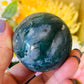 Moss agate natural druzy sphere