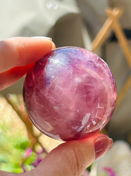 Purple fluorite sphere