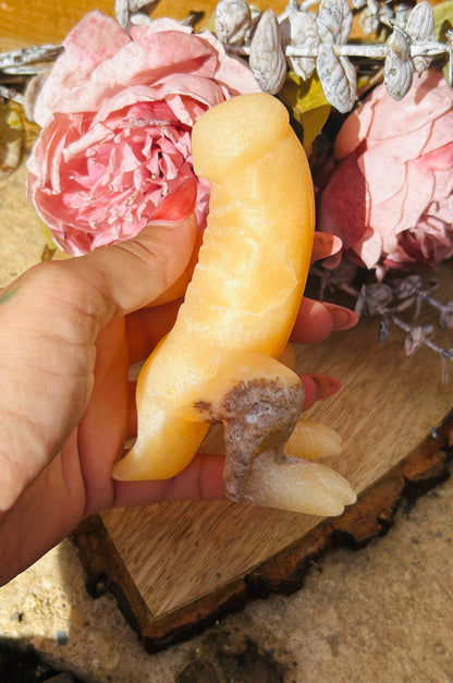 Orange calcite penisaurus Rex!