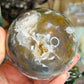 Moss agate druzy sphere