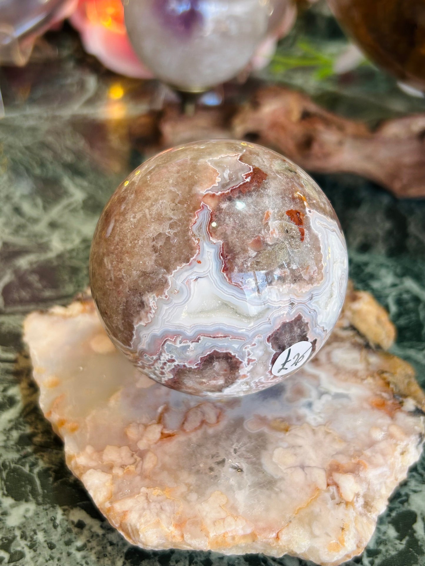 Mexican agate sphere