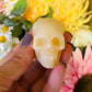 Orange calcite mini skull