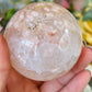 Flower agate sphere