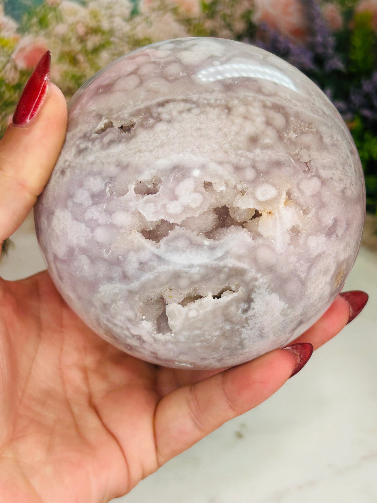 Pink amethyst sphere