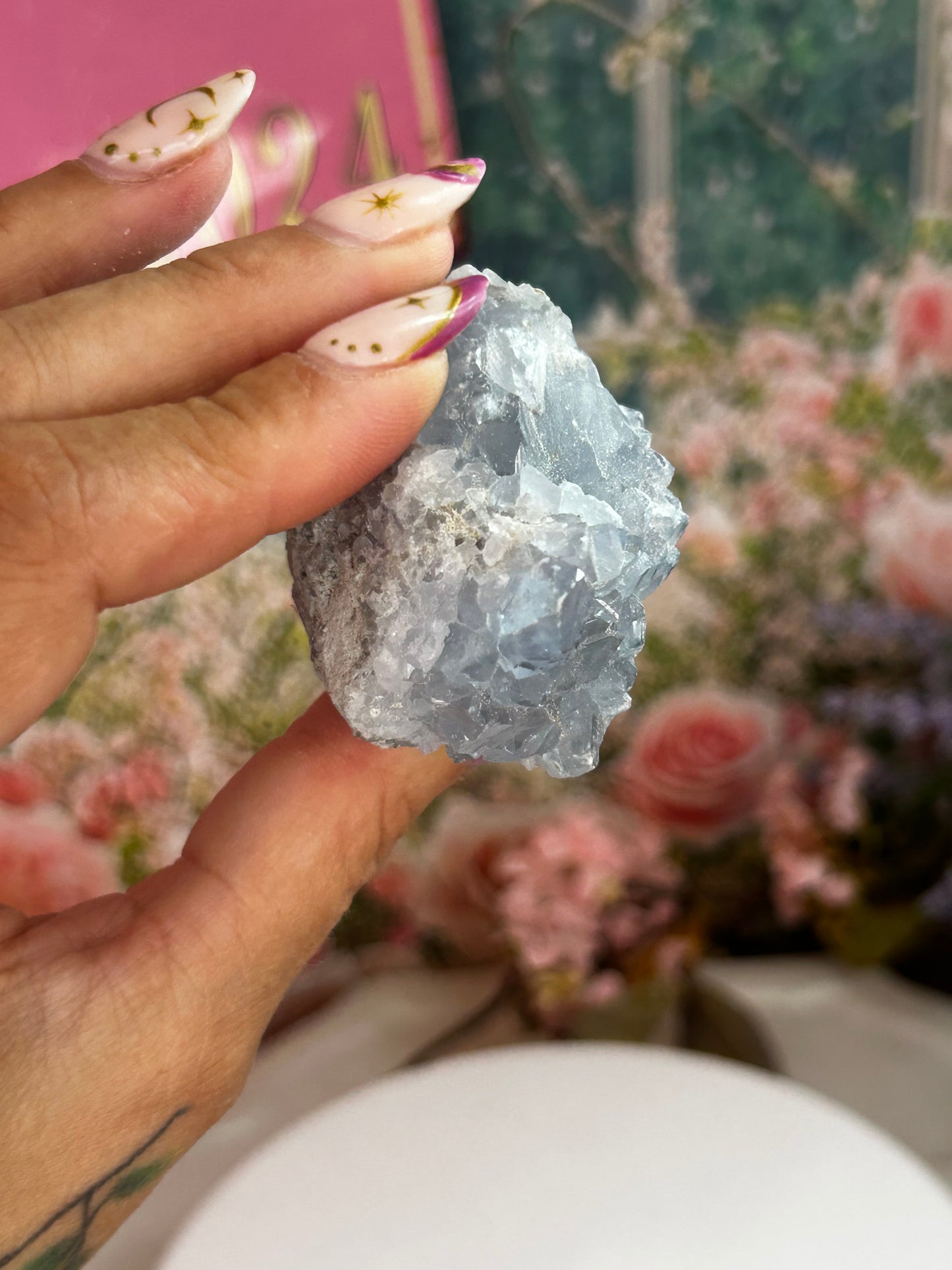 Blue celestite raw