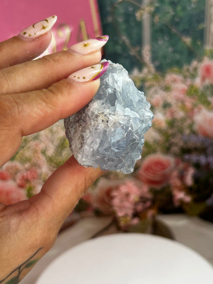 Blue celestite raw