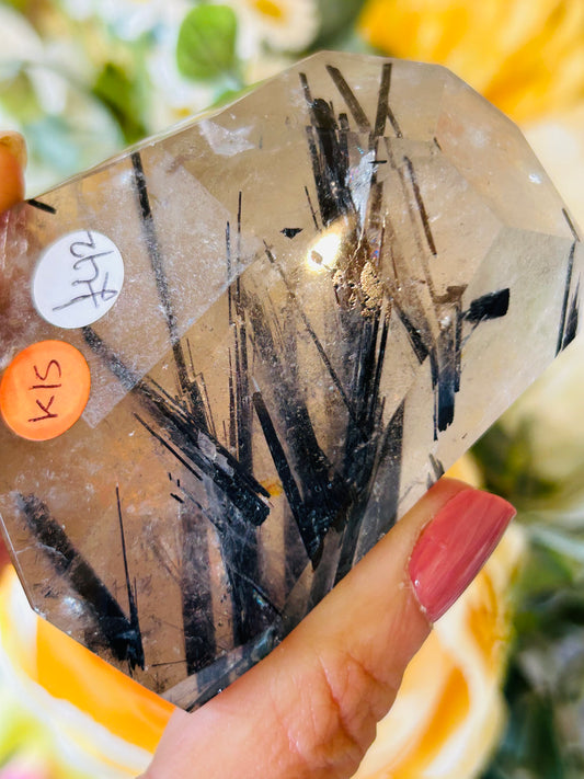Smoky quartz with black tourmaline Freeform