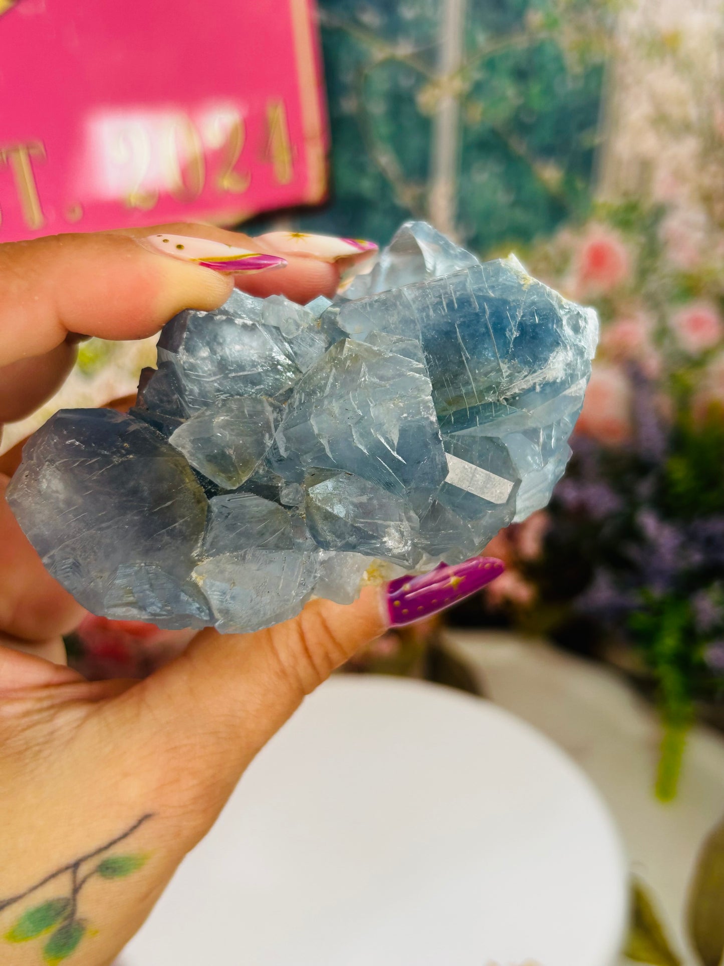 Blue celestite raw
