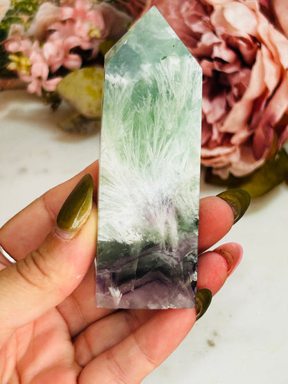 Feather fluorite tower