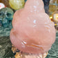 Rose quartz with flash Buddha