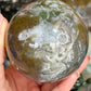 Moss agate druzy sphere