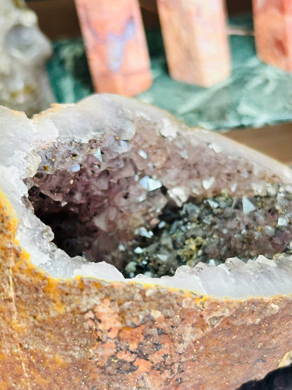 Amethyst with rutile cave