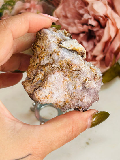 Purple creedite with fluorite