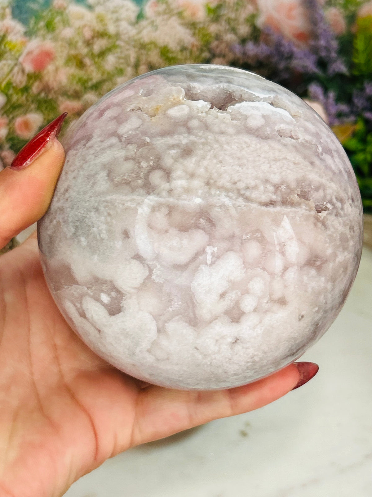 Pink amethyst sphere
