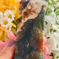 Red moss agate druzy tower
