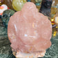 Rose quartz with flash Buddha