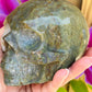 Moss agate skull