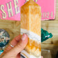 Orange calcite tower