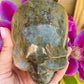 Moss agate skull