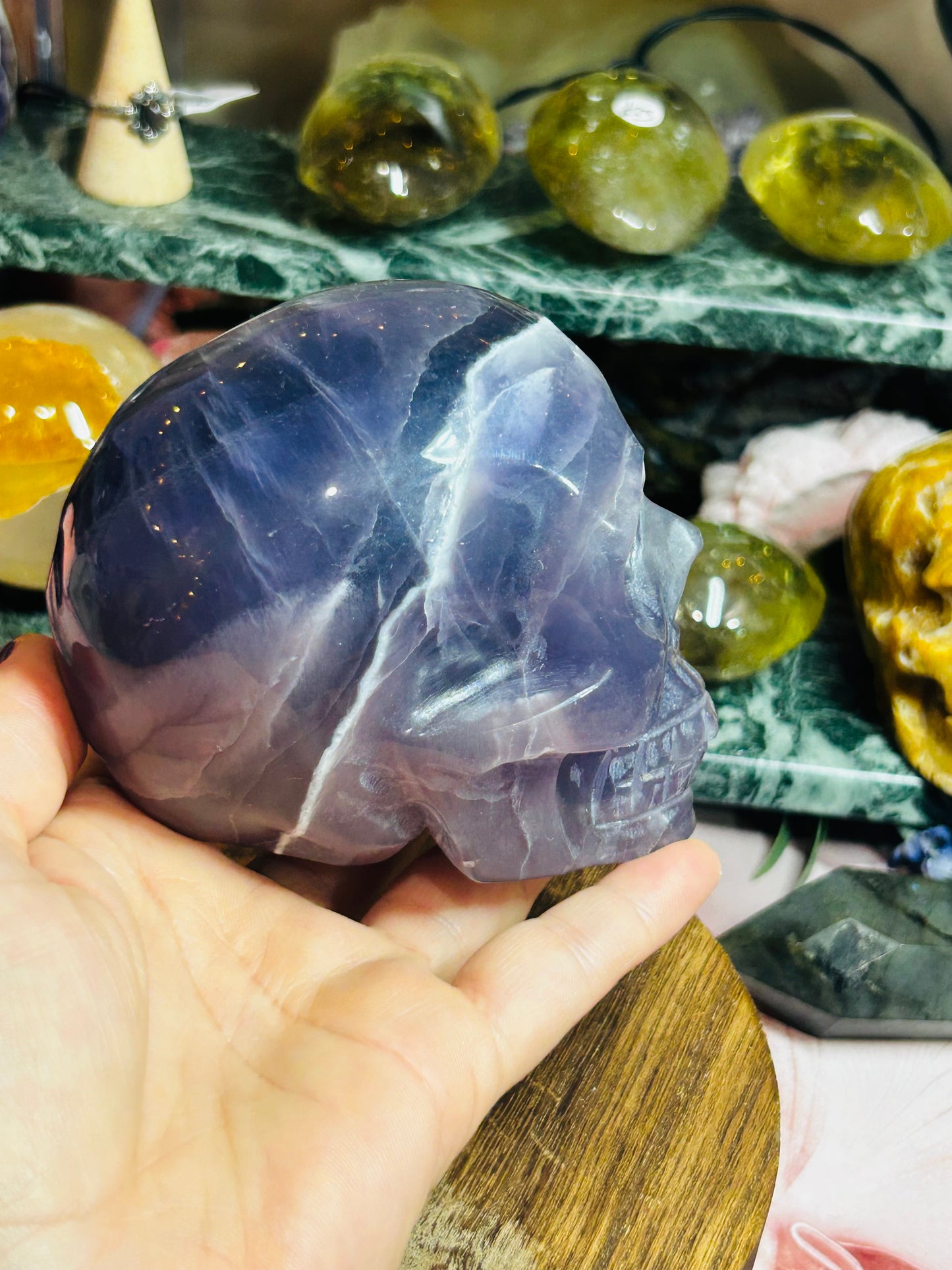 Purple fluorite skull
