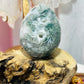 Moss agate druzy egg