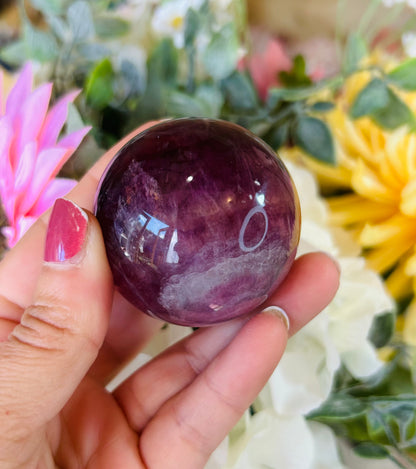 Purple fluorite sphere