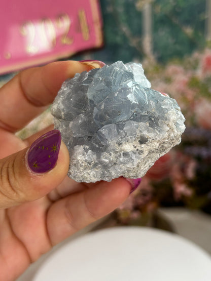 Blue celestite raw