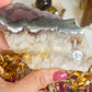 Rutile fluorite with pyrite slab
