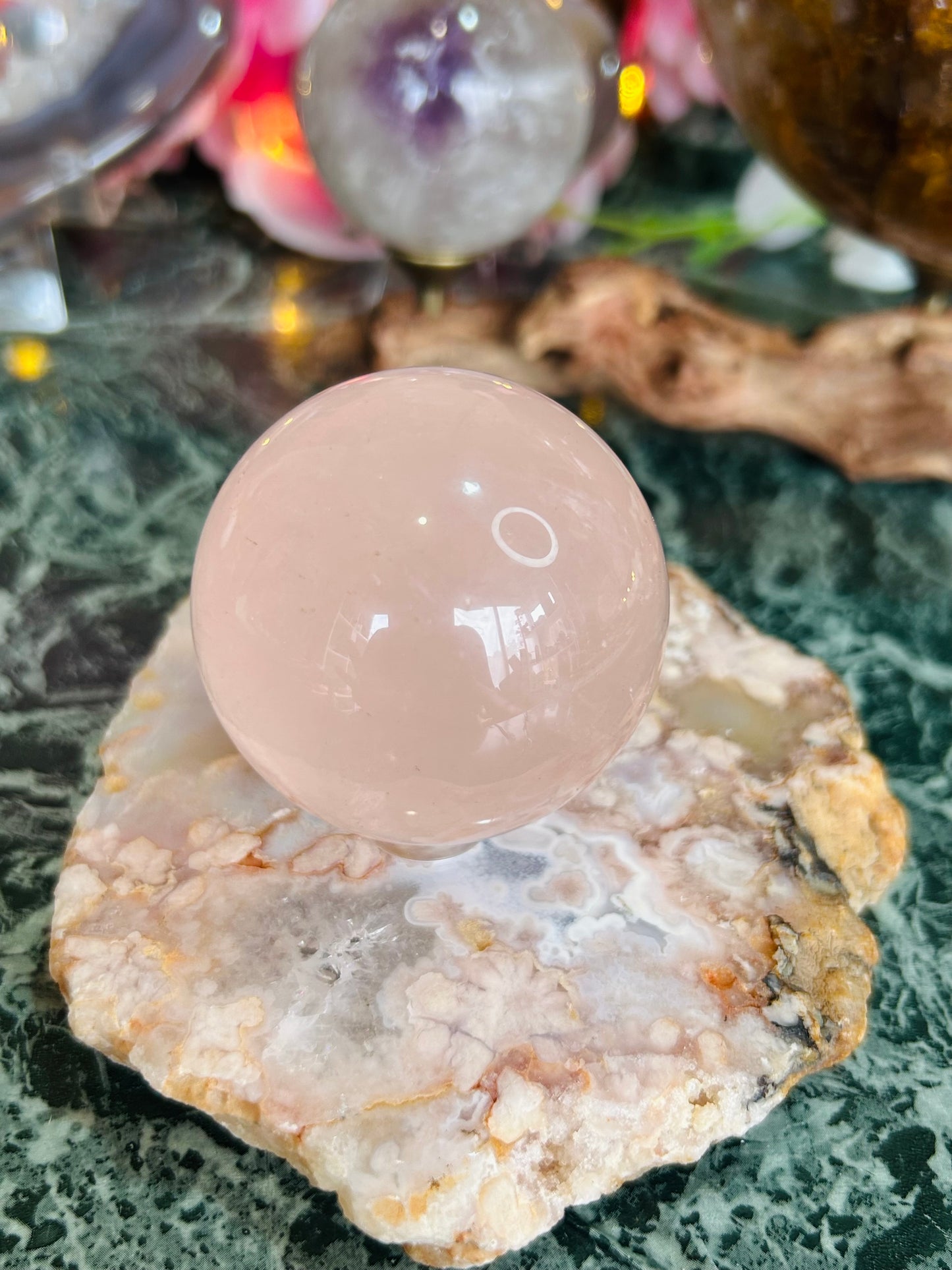 Rose quartz sphere