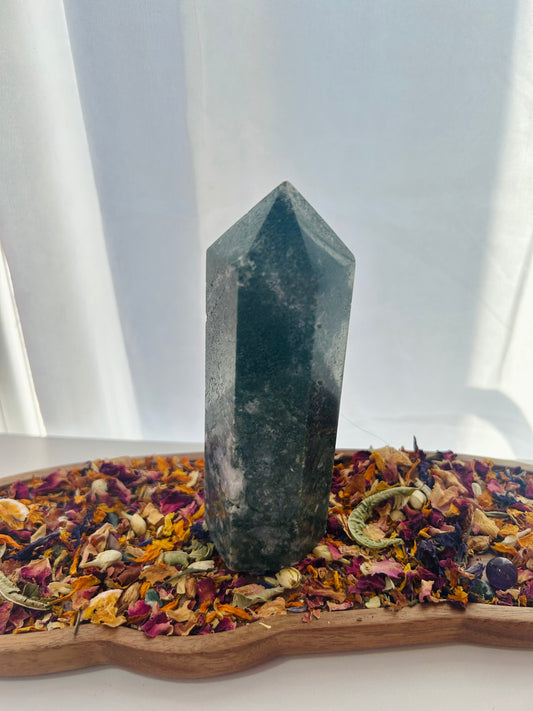Moss agate tower