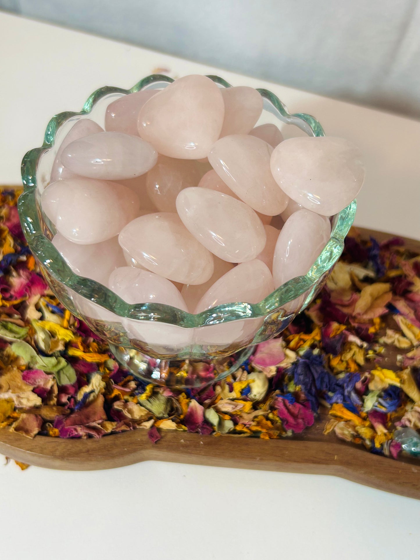 Mini rose quartz hearts