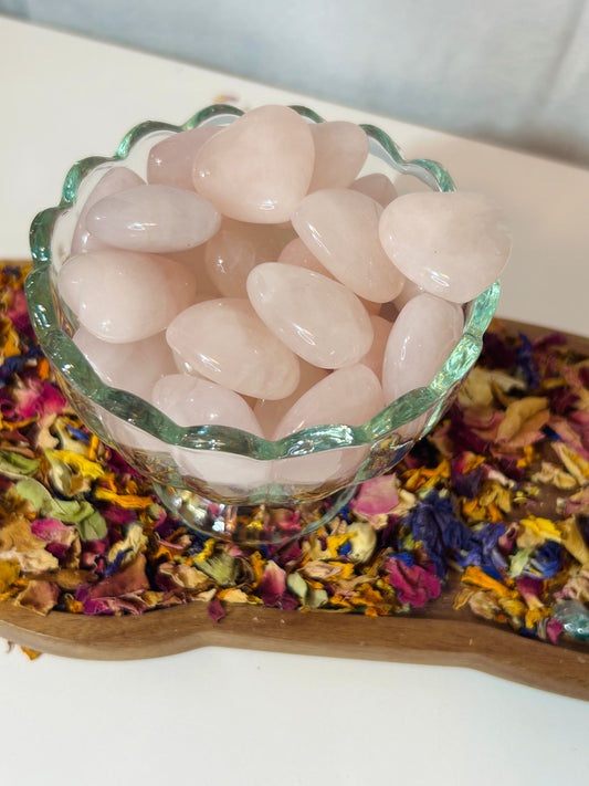 Mini rose quartz hearts