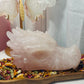 Rose quartz dragon head