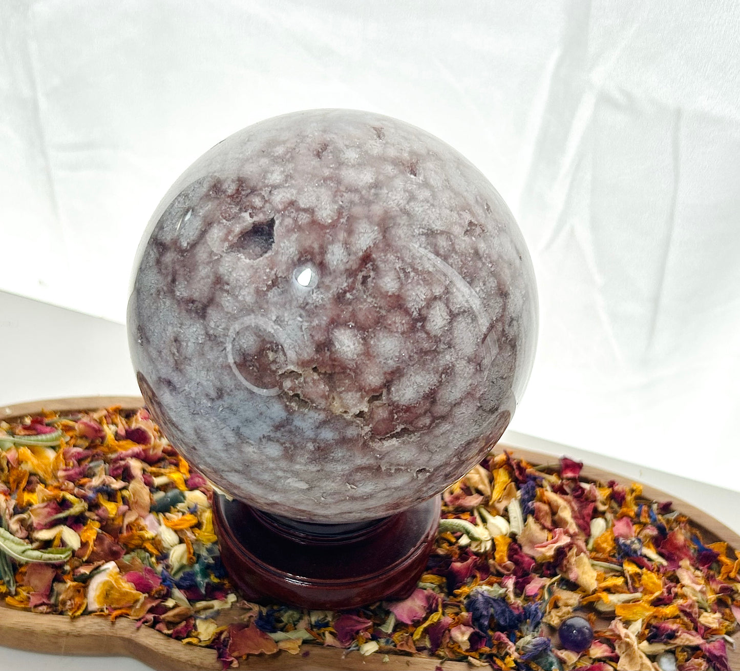 Pink amethyst sphere with stand £200