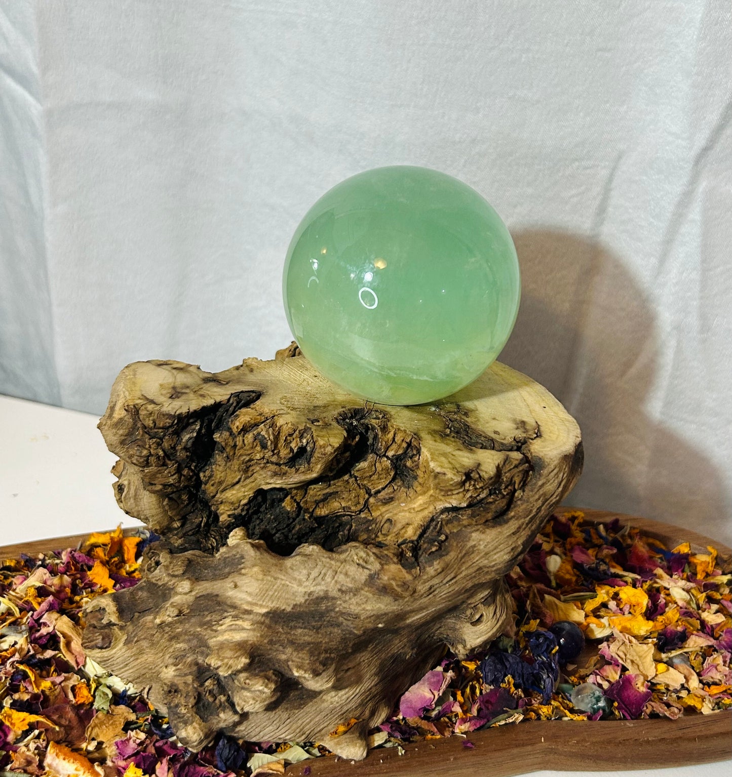 Green fluorite sphere
