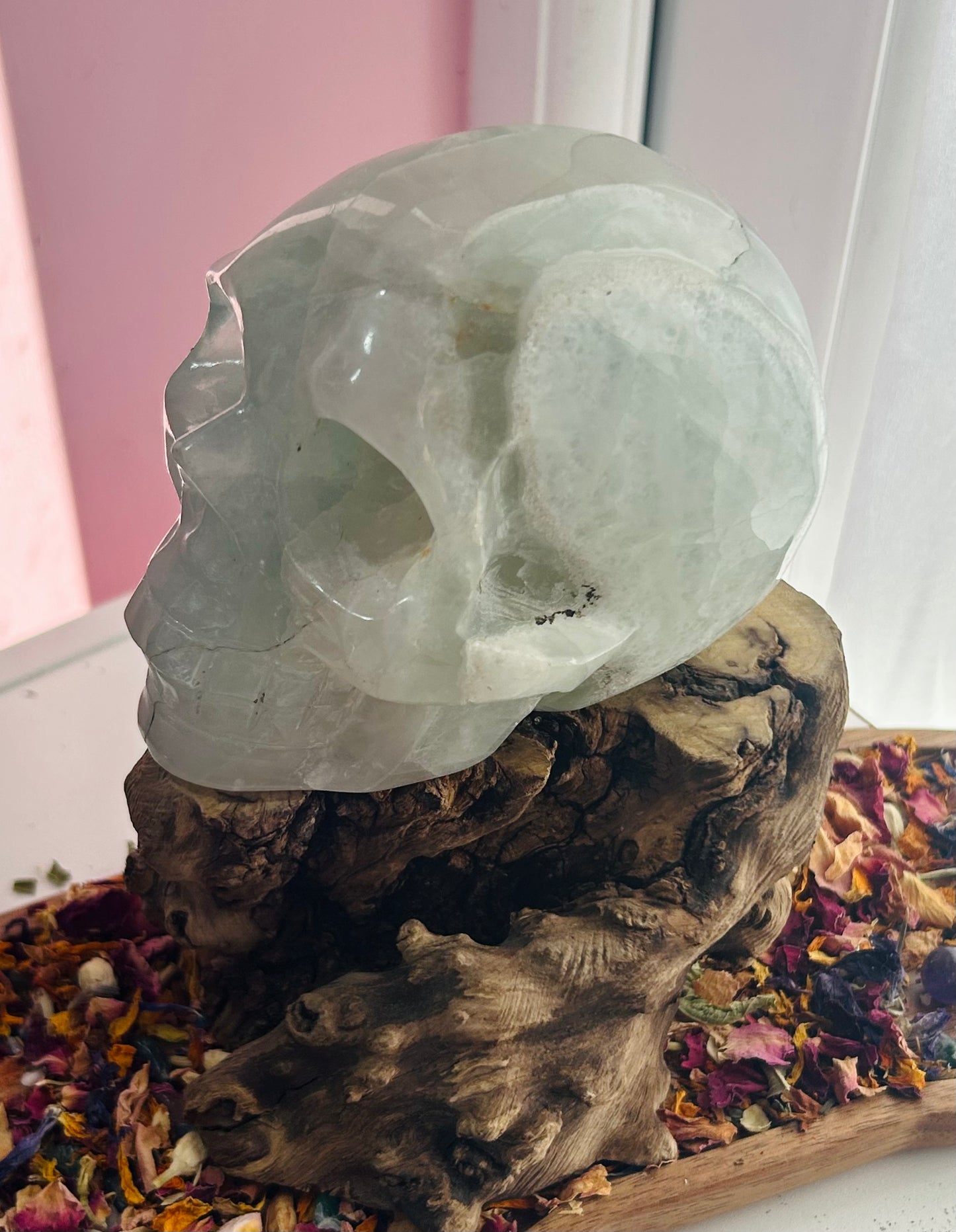 Green fluorite skull £118