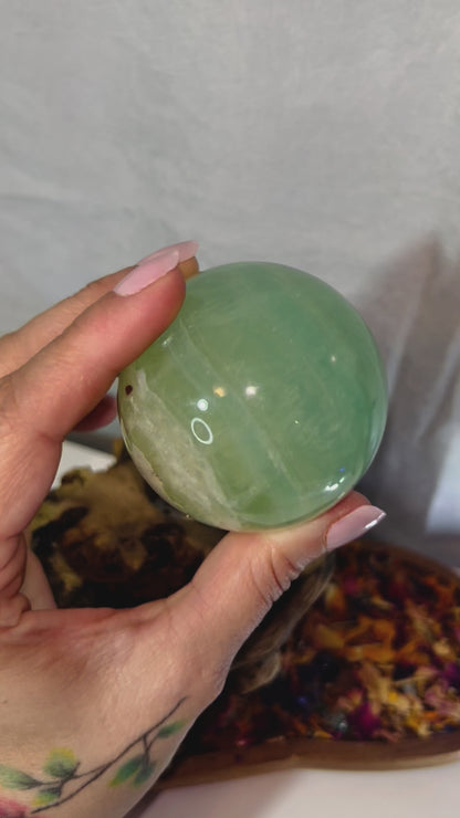 Green fluorite sphere