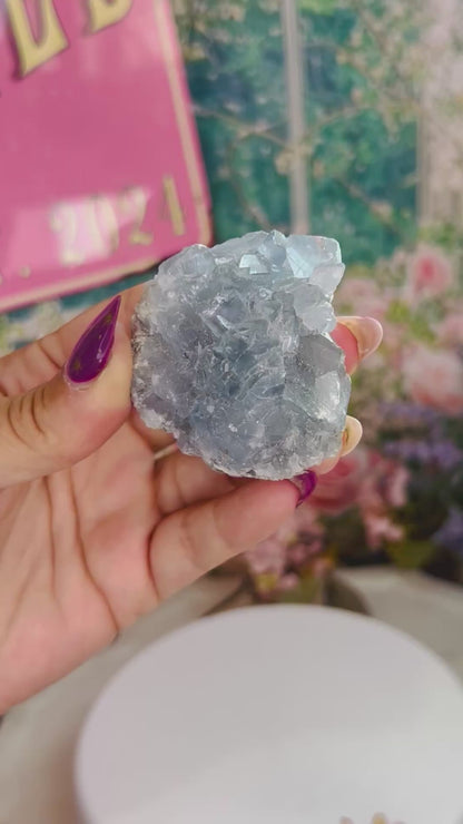 Blue celestite raw