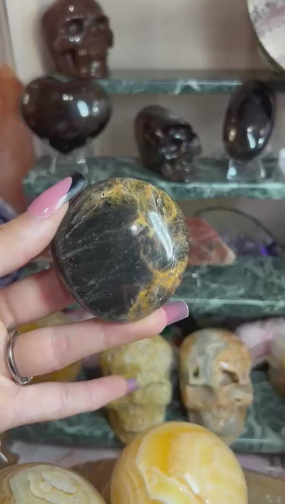 Black moonstone palmstone