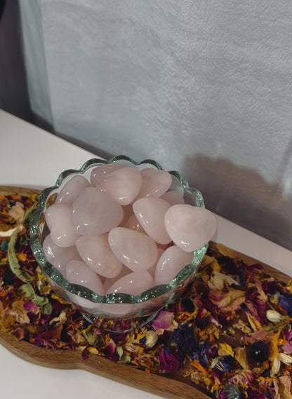 Mini rose quartz hearts
