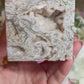 Druzy moss agate cube freestanding