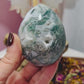 Moss agate druzy egg