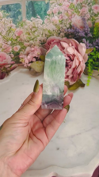 Feather fluorite tower