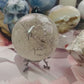 Smoky quartz with black tourmaline rutile sphere